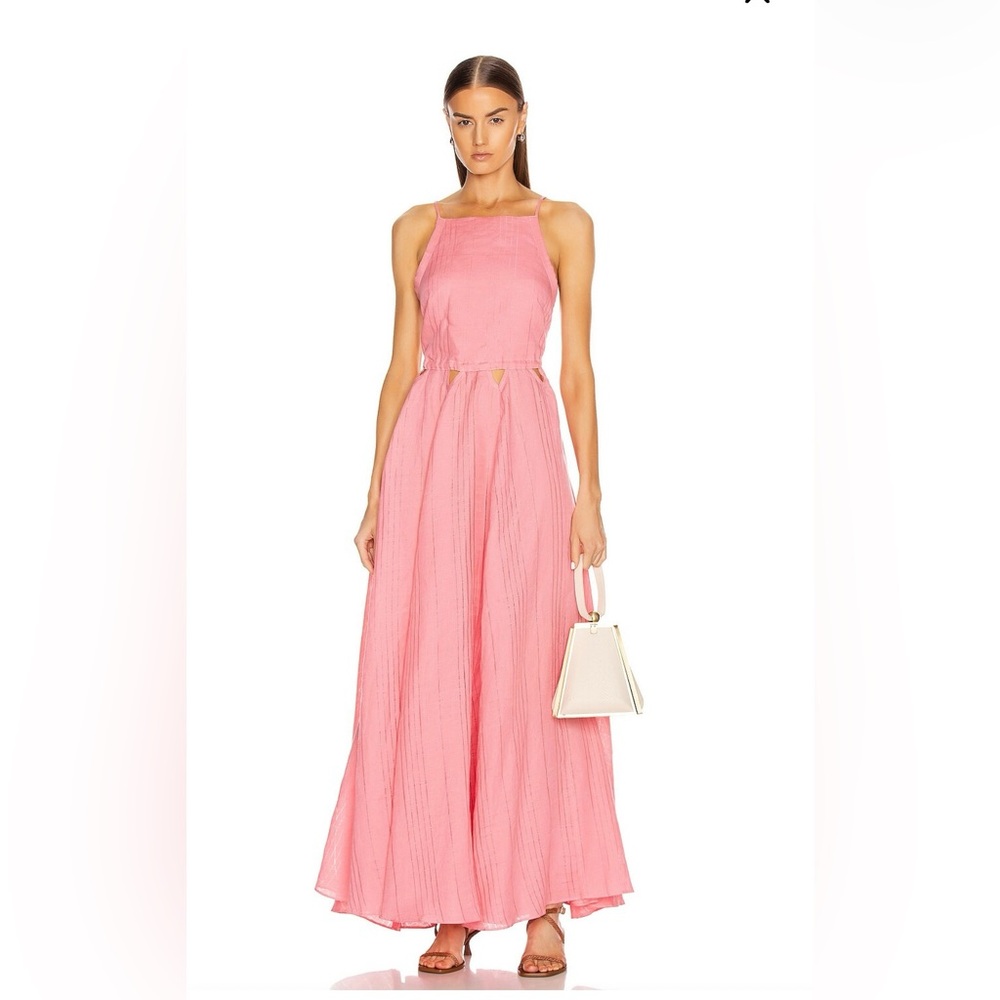 ✨Cult Gaia Pink Bella Linen Open Back Maxi Dress $800+ SOLD OUT ✨